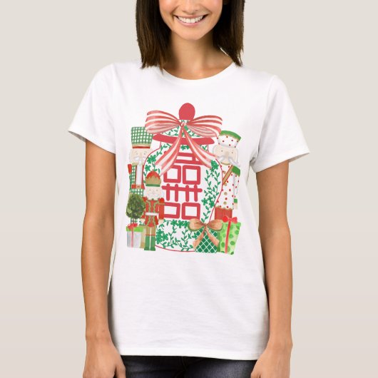 Preppy Kerstmis met Nutcrackers & Ginger Jar T-shirt (Voorkant)