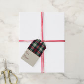 Preppy Kerstmis Schotlandse ruit Cadeaulabel (Met Touw)