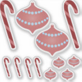 Preppy Kerstmis Sticker (Voorkant)