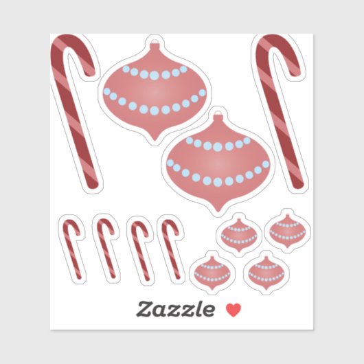 Preppy Kerstmis Sticker (Vel)