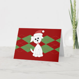 Preppy Kerstmis van het Puppy Feestdagen Kaart