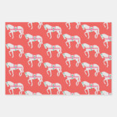 Preppy kerstpaard set van 3 inpakpapier vel (Voorkant 3)