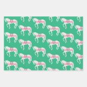 Preppy kerstpaard set van 3 inpakpapier vel (Voorkant 2)