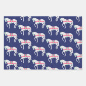 Preppy kerstpaard set van 3 inpakpapier vel (Voorkant)