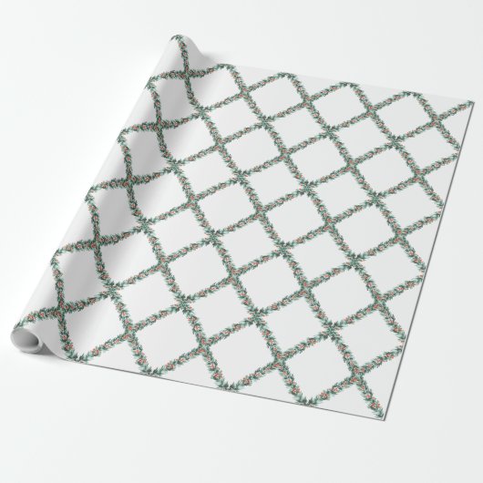 Preppy kersttrellis cadeaupapier (Uitgerold)
