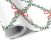 Preppy kersttrellis met kleine rode bogen cadeaupapier (Rol Hoek)