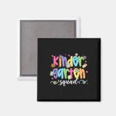 Preppy Kindergarten Squad Team Crew Teacher Terug Magneet (Voorkant / Achterkant)