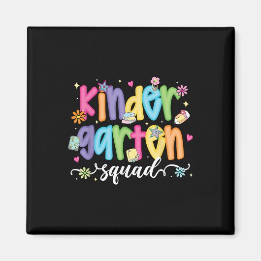 Preppy Kindergarten Squad Team Crew Teacher Terug Magneet (Voorkant)