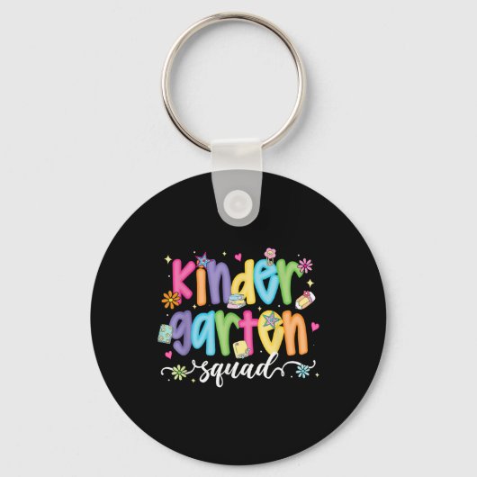 Preppy Kindergarten Squad Team Crew Teacher Terug Sleutelhanger (Voorkant)