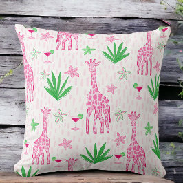 Preppy Klassieke Giraffen en Cosmopolitans Jungle Kussen
