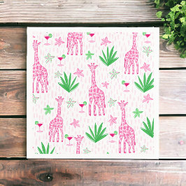 Preppy Klassieke Giraffen en Cosmopolitans Jungle Servet