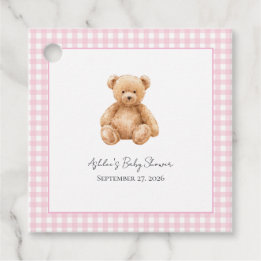 Preppy Klassieke Teddybeer Baby Shower Favor Tags Bedankjes Labels