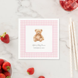 Preppy Klassieke Teddydbeer Baby Shower Servetten