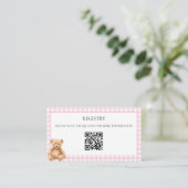 Preppy Klassieke Teddyshower QR-code Informatiekaartje (Staand voorkant)