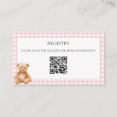 Preppy Klassieke Teddyshower QR-code Informatiekaartje (Voorkant)