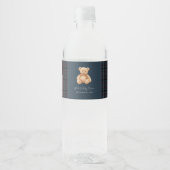 Preppy Klassieke Teddyshower Waterfles Etiket (Voorkant)