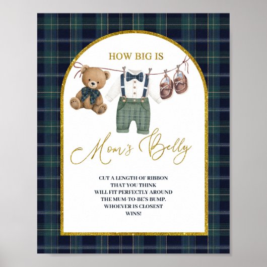 Preppy kleine heer Hoe groot is mama's buik Poster (Voorkant)