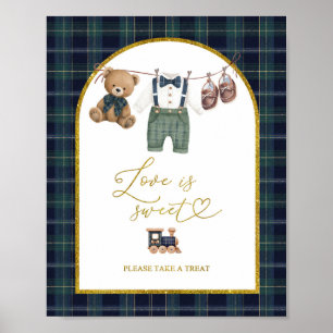 Preppy kleine heer Liefde is Zoet Feestbord Poster