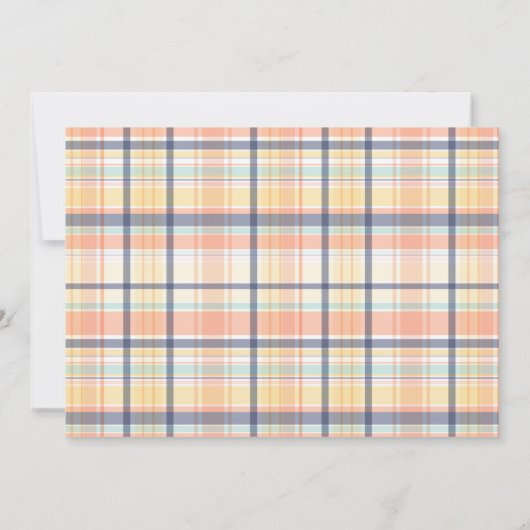 Preppy kleine pompoen 1e verjaardagsfeest kaart (Achterkant)