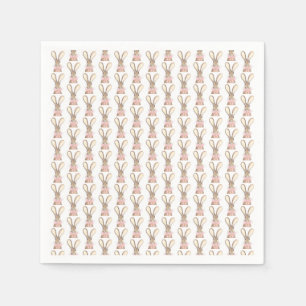 Preppy kleine roze boog Baby shower meisje konijn Servet