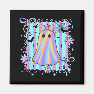Preppy Kleurrijke Coquette Bow Ghost Boo Girl Spoo Magneet