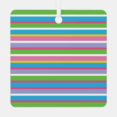 Preppy Kleurrijke Strepen NAAM Modern Fun Hip Metalen Ornament (Achterkant)