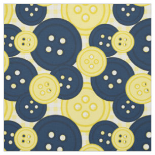 Preppy knoop gingham patroon - Geel & Marineblauw Stof