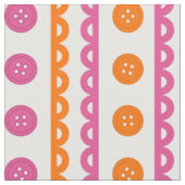 Preppy knop schaalrand gestreepte stof - Heet Roze (Close Up)