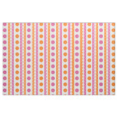 Preppy knop schaalrand gestreepte stof - Heet Roze (Fat Quarter)