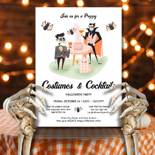 Preppy kostuums en cocktails Halloween Kaart