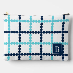 Preppy kralen Windowpane Aqua & Navy             Etui