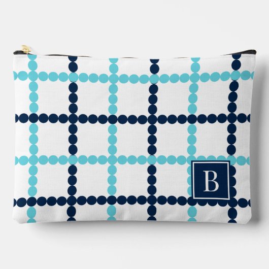 Preppy kralen Windowpane Aqua & Navy Etui (Voorkant)