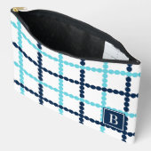 Preppy kralen Windowpane Aqua & Navy Etui (Open)