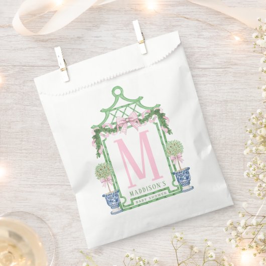 Preppy Krans met Pink Gingham Bow | Baby Shower Bedankzakje (Geknipt)