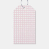 Preppy Krans met Pink Gingham Bow | Baby Shower Cadeaulabel (Achterkant)