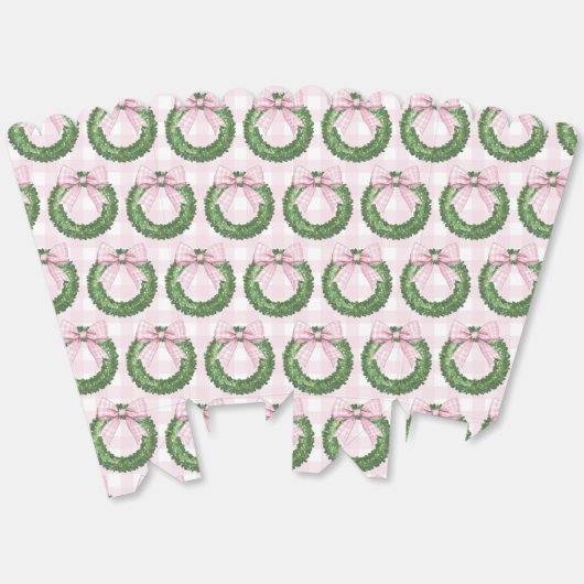 Preppy Krans met Pink Gingham Bow Bedankdoosjes (Ongevouwen)