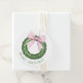 Preppy Krans met Pink Gingham Bow Bedankjes Labels (In situ)