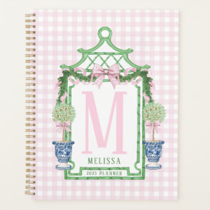 Preppy Krans met Pink Gingham Bow Planner