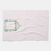 Preppy Krans met Pink Gingham Bow Theedoek (Horizontaal)