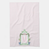 Preppy Krans met Pink Gingham Bow Theedoek (Verticaal)