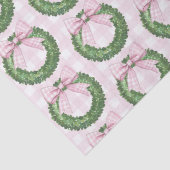 Preppy Krans met Pink Gingham Bow Tissuepapier (Detail)