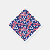 Preppy Kreeft Bloem Rood Marineblauw Patroon Servet (Hoek)