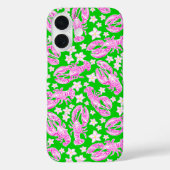Preppy Kreeft Bloem Roze Groen Patroon Case-Mate iPhone Case (Achterkant)