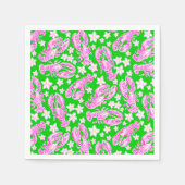 Preppy Kreeft Bloem Roze Groen Patroon Servet (Voorkant)
