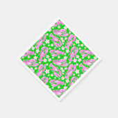 Preppy Kreeft Bloem Roze Groen Patroon Servet (Hoek)