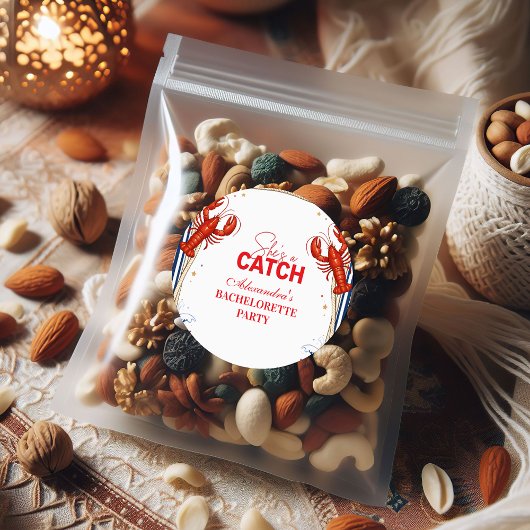 Preppy Kreeft Zeekant Bachelorette Feest Ronde Sticker