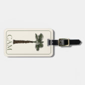 Preppy Kust Palmboom Monogram Bagagelabel (Voorkant horizontaal)