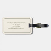 Preppy Kust Palmboom Monogram Bagagelabel (Achterkant horizontaal)