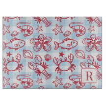 Preppy Kust Zeevruchten Gingham Keuken Decor
