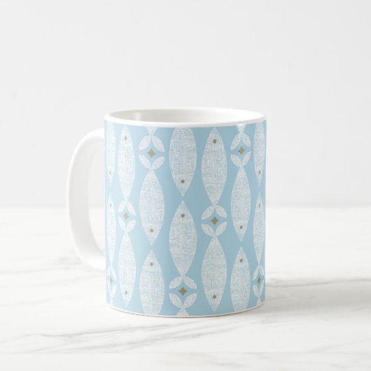 Preppy kustblauwe vis koffiemok (Voorkant links)